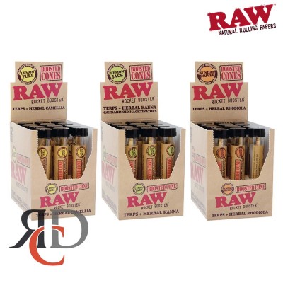 RAW RAWKET BOOSTED TERPENE CONES 12CT/ DISPLAY